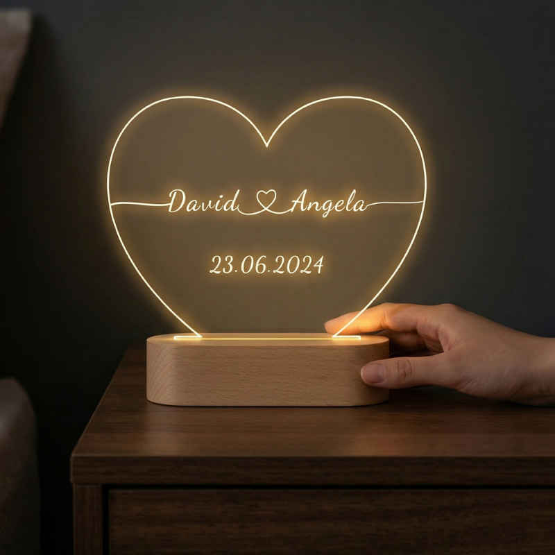 💖 Custom Romantic Heart Glow Light — Make Them Feel Truly Seen
