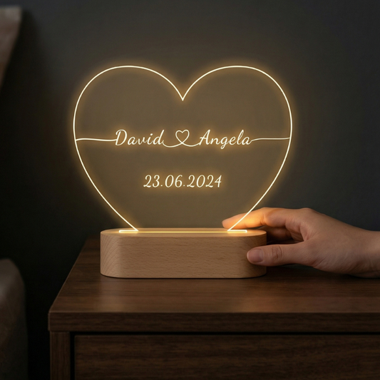 💖 Custom Romantic Heart Glow Light — Make Them Feel Truly Seen